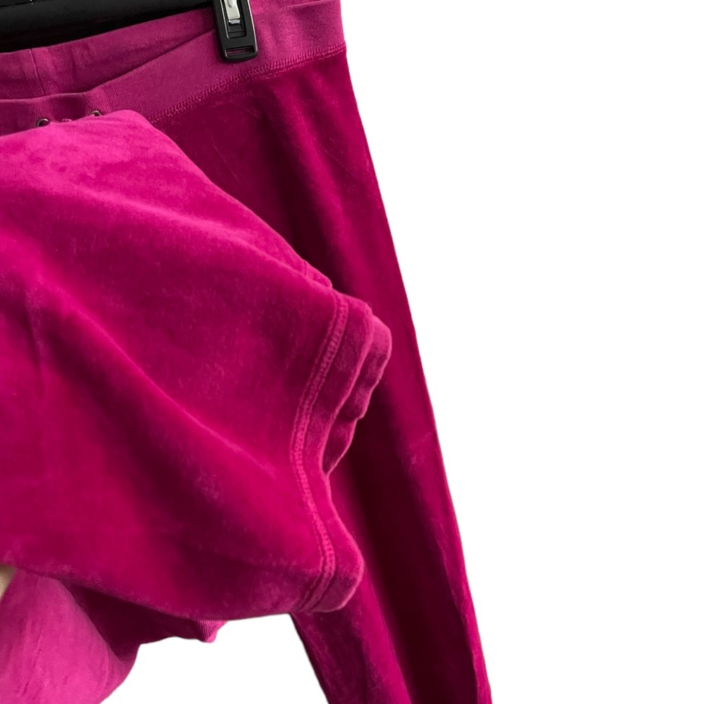 JUICY COUTURE VTG Juicy Forever Magenta Velvet Wide Leg Sport Pants Size L. - Picture 3 of 6